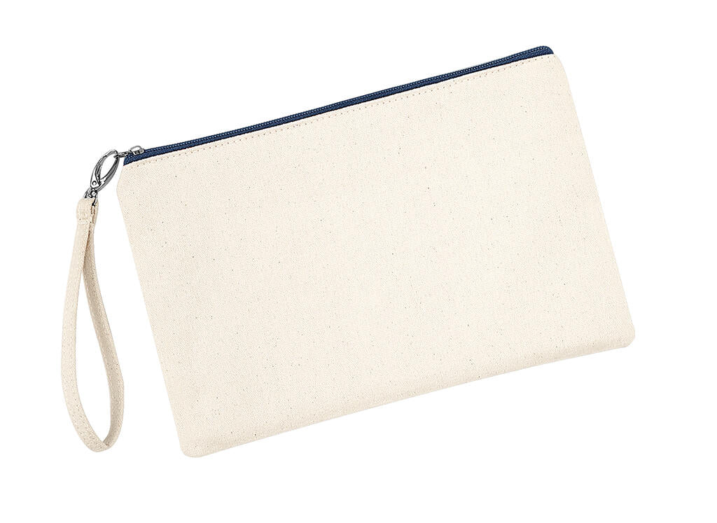 Canvas Wristlet Pouch in Farbe Natural/Navy