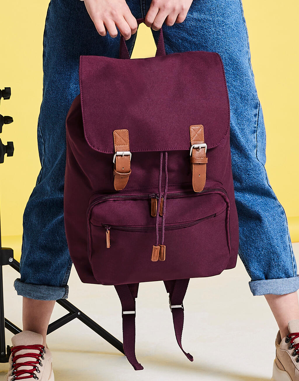 Vintage Laptop Backpack in Farbe Black