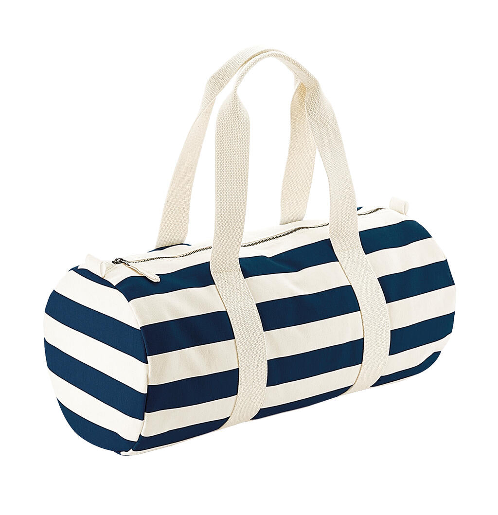 Nautical Barrel Bag in Farbe Natural/Navy