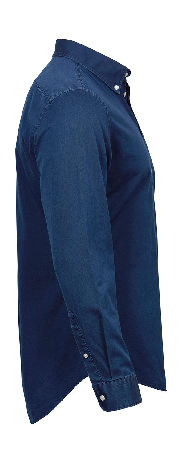 Casual Twill Shirt in Farbe Indigo