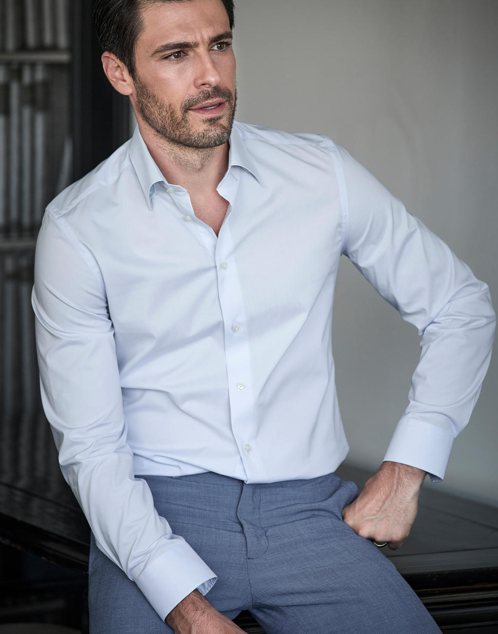 Stretch Luxury Shirt in Farbe White