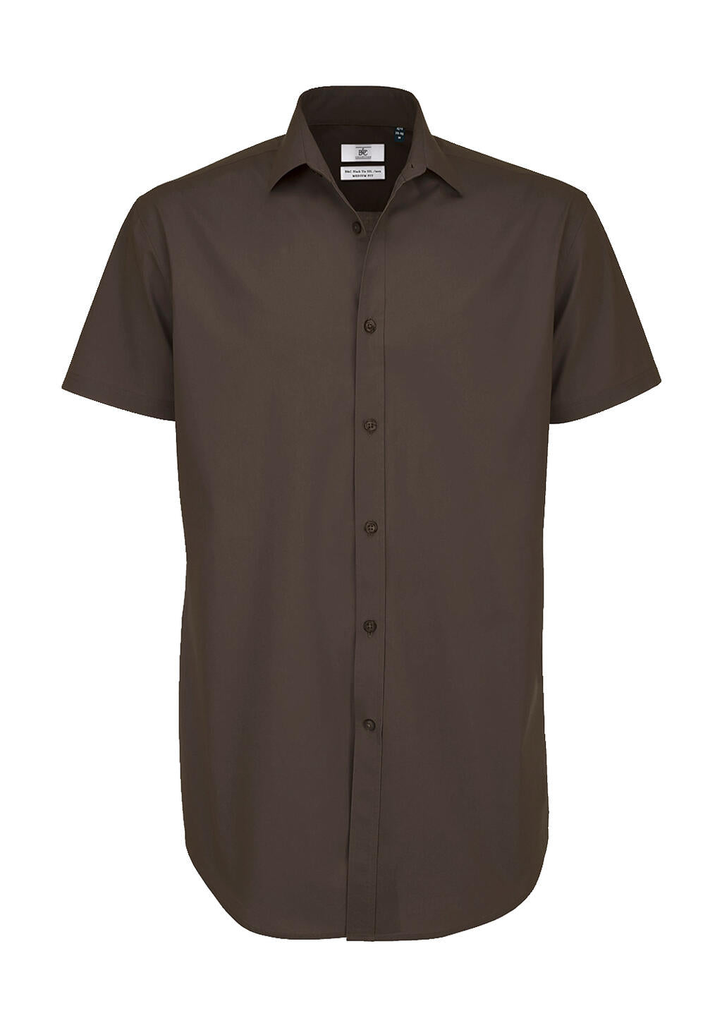 Black Tie SSL/men Poplin Shirt in Farbe Coffee Bean
