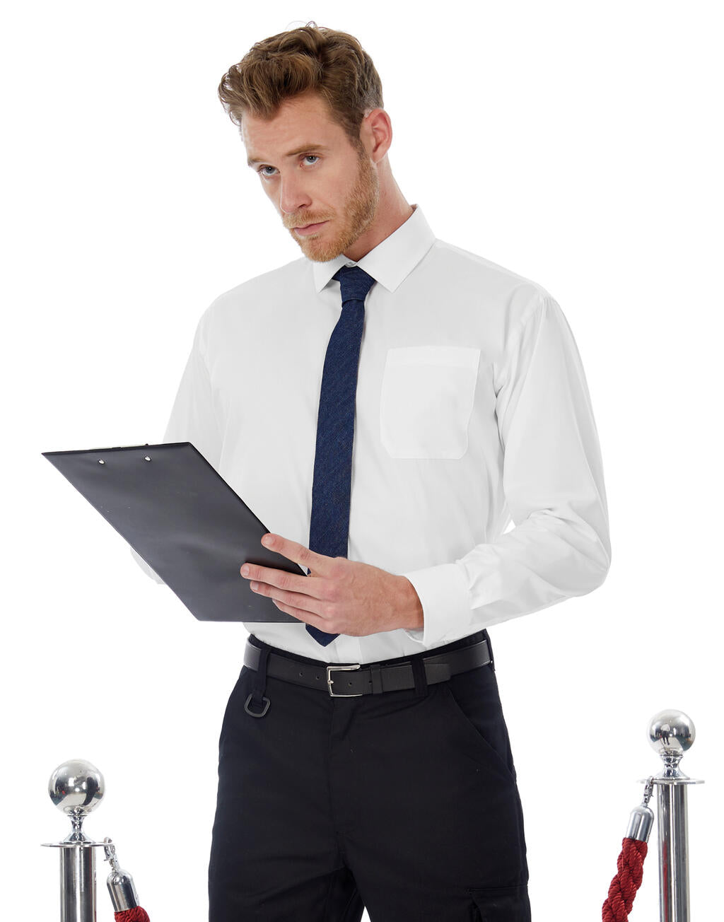 Sharp LSL/men Twill Shirt in Farbe White