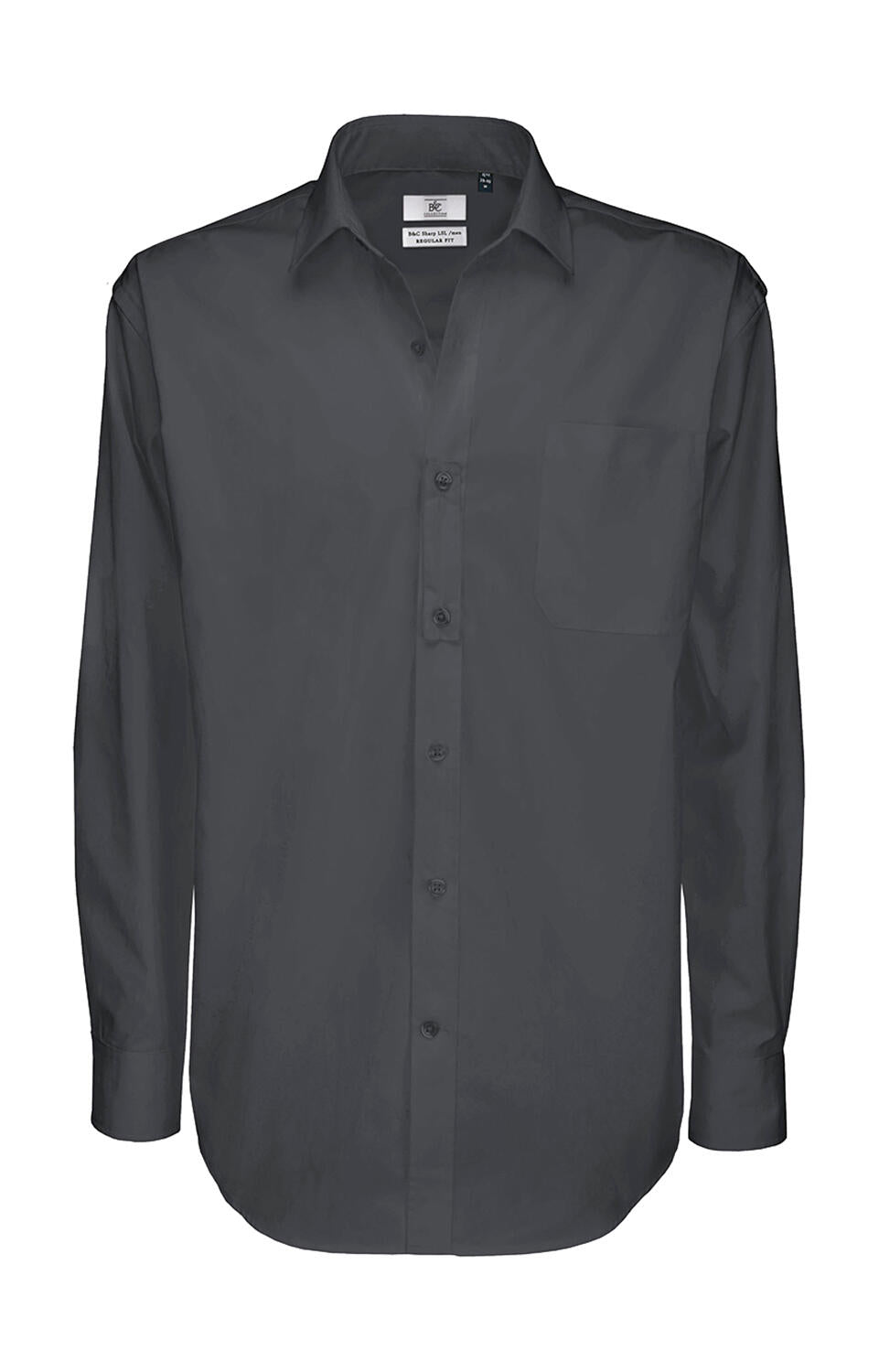 Sharp LSL/men Twill Shirt in Farbe Dark Grey