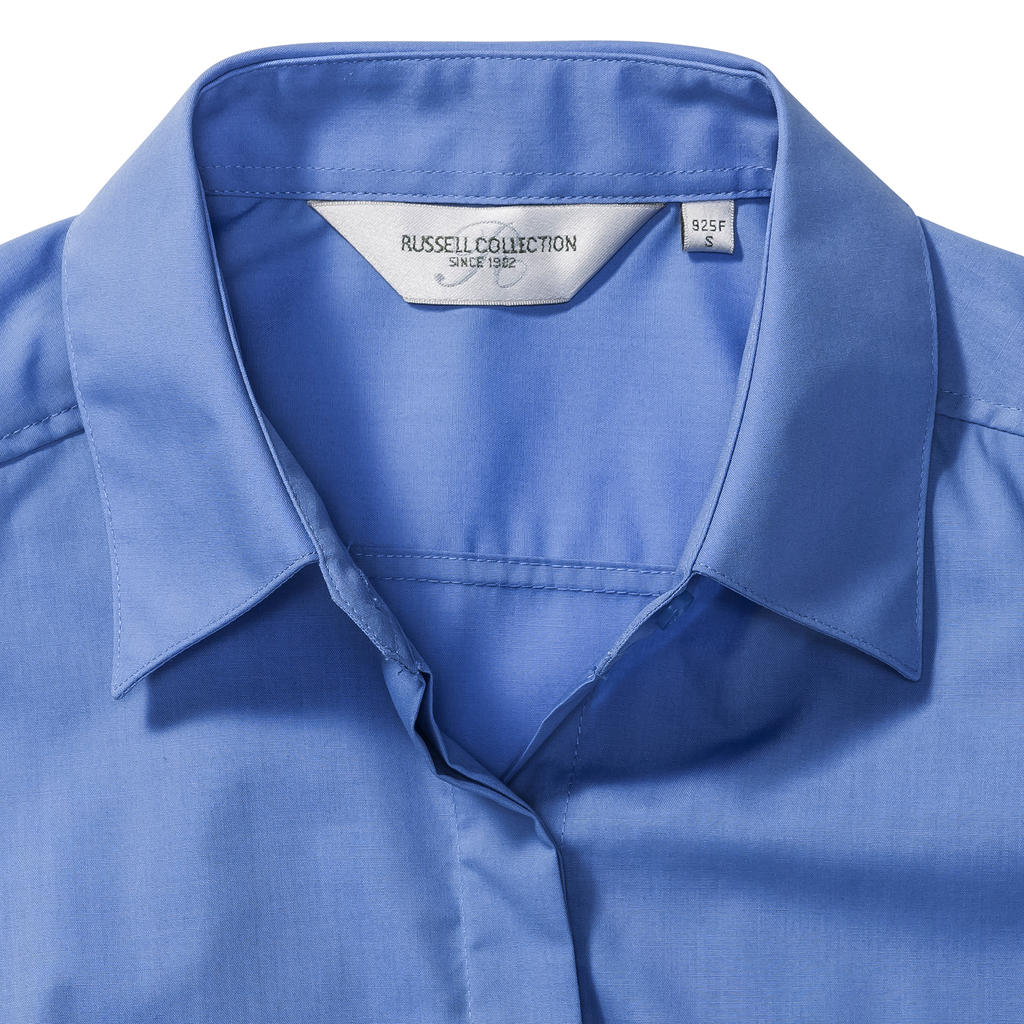 Ladies' Fitted Poplin Shirt in Farbe White