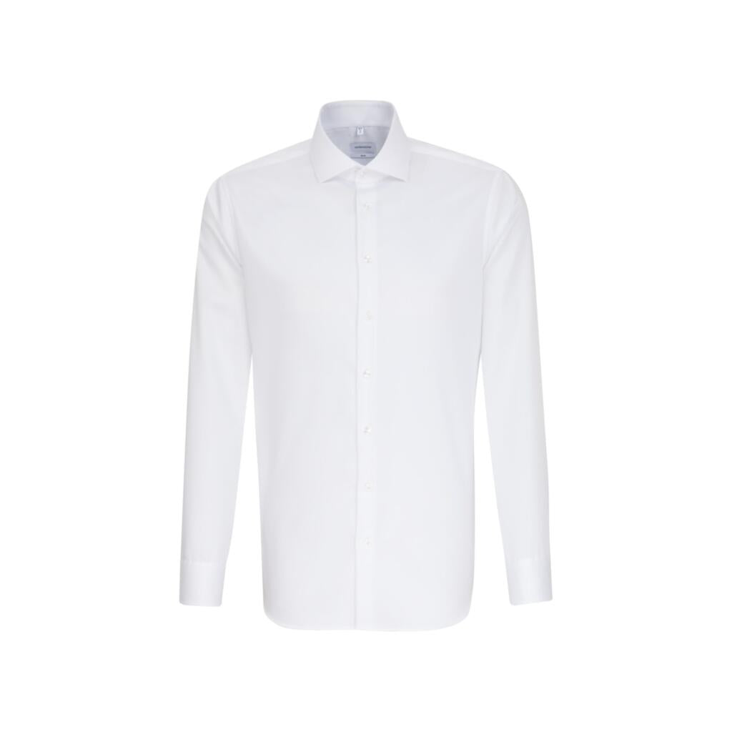 Seidensticker Slim Fit 1/1 Twill Business Kent in Farbe White