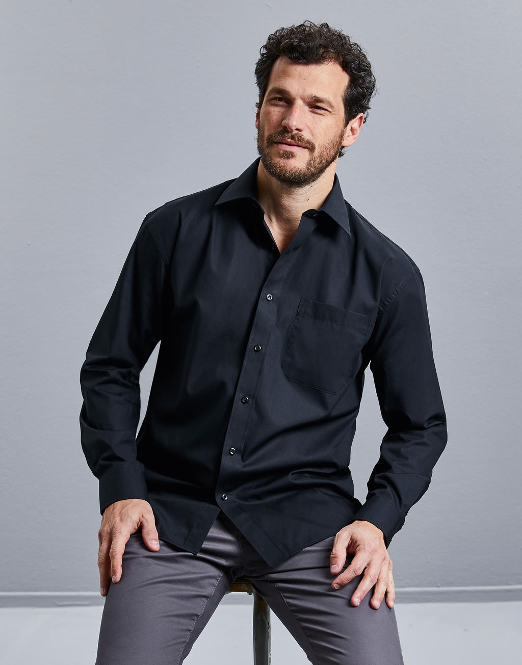 Cotton Poplin Shirt LS in Farbe White