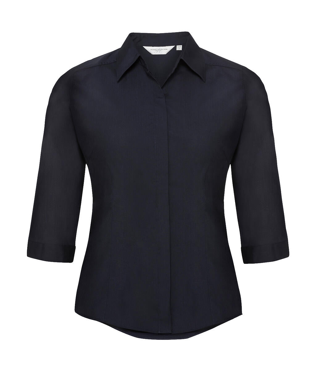 3/4 sleeve Poplin Shirt in Farbe Classic Red