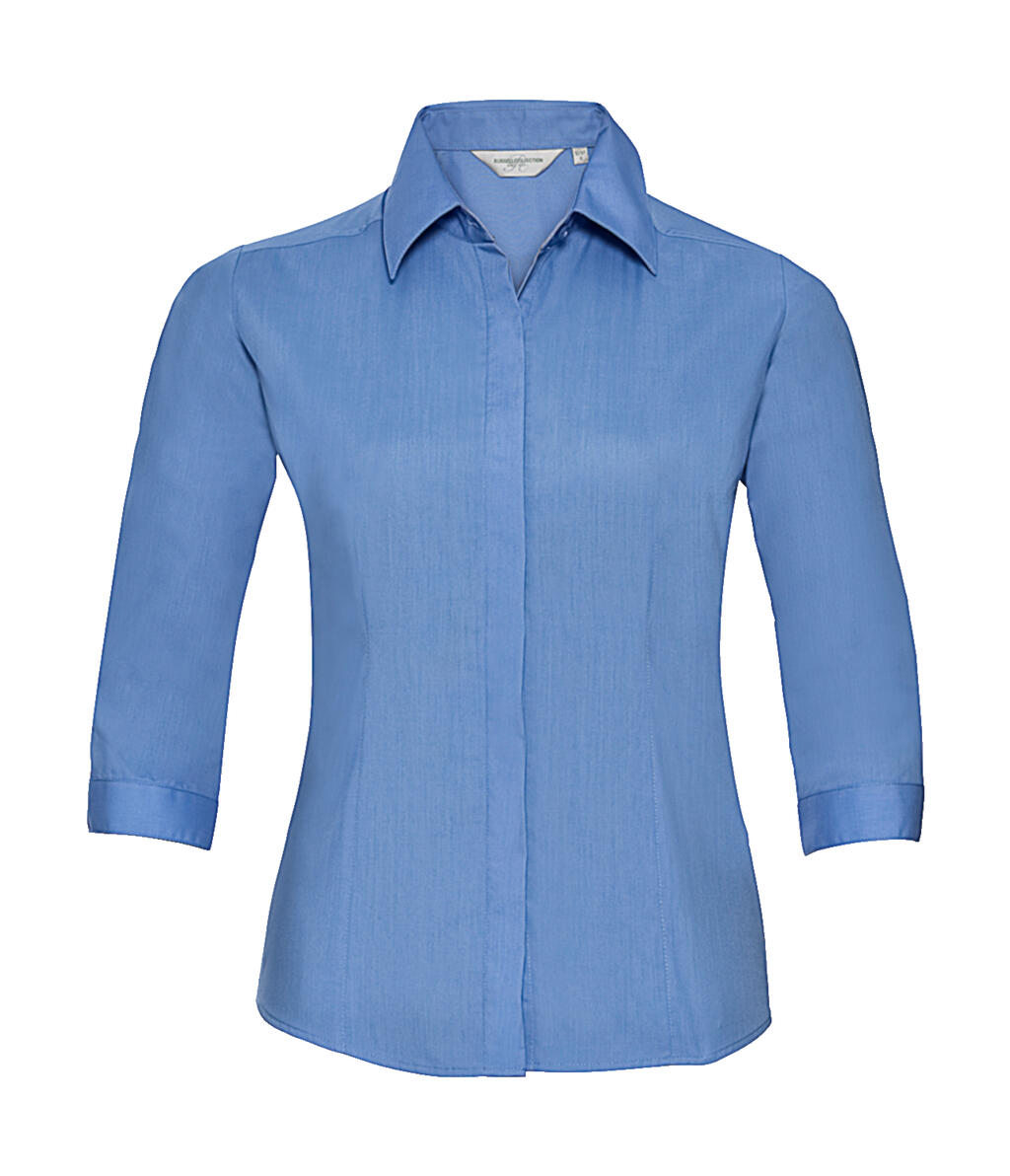 3/4 sleeve Poplin Shirt in Farbe Corporate Blue