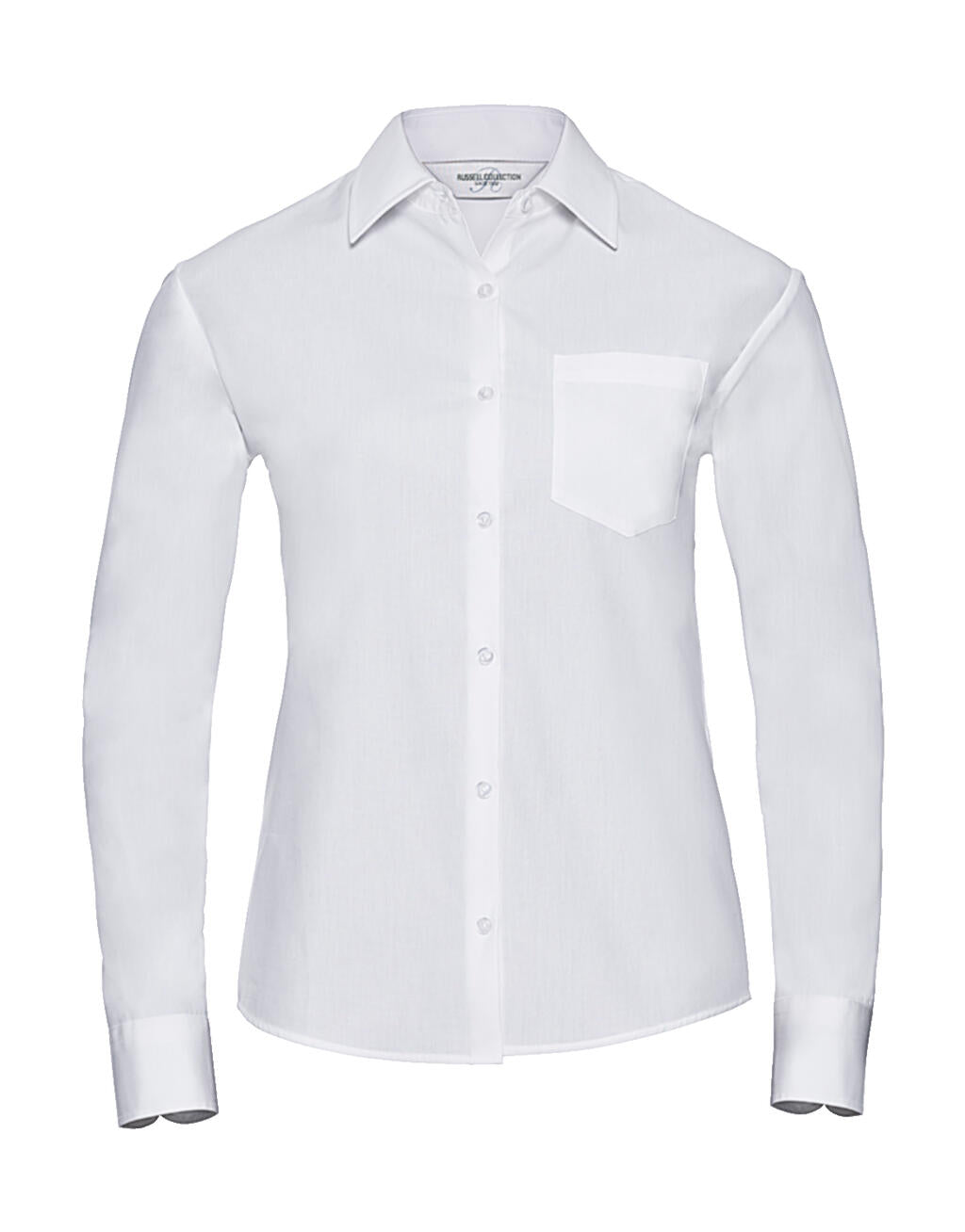 Ladies' Cotton Poplin Shirt LS in Farbe White