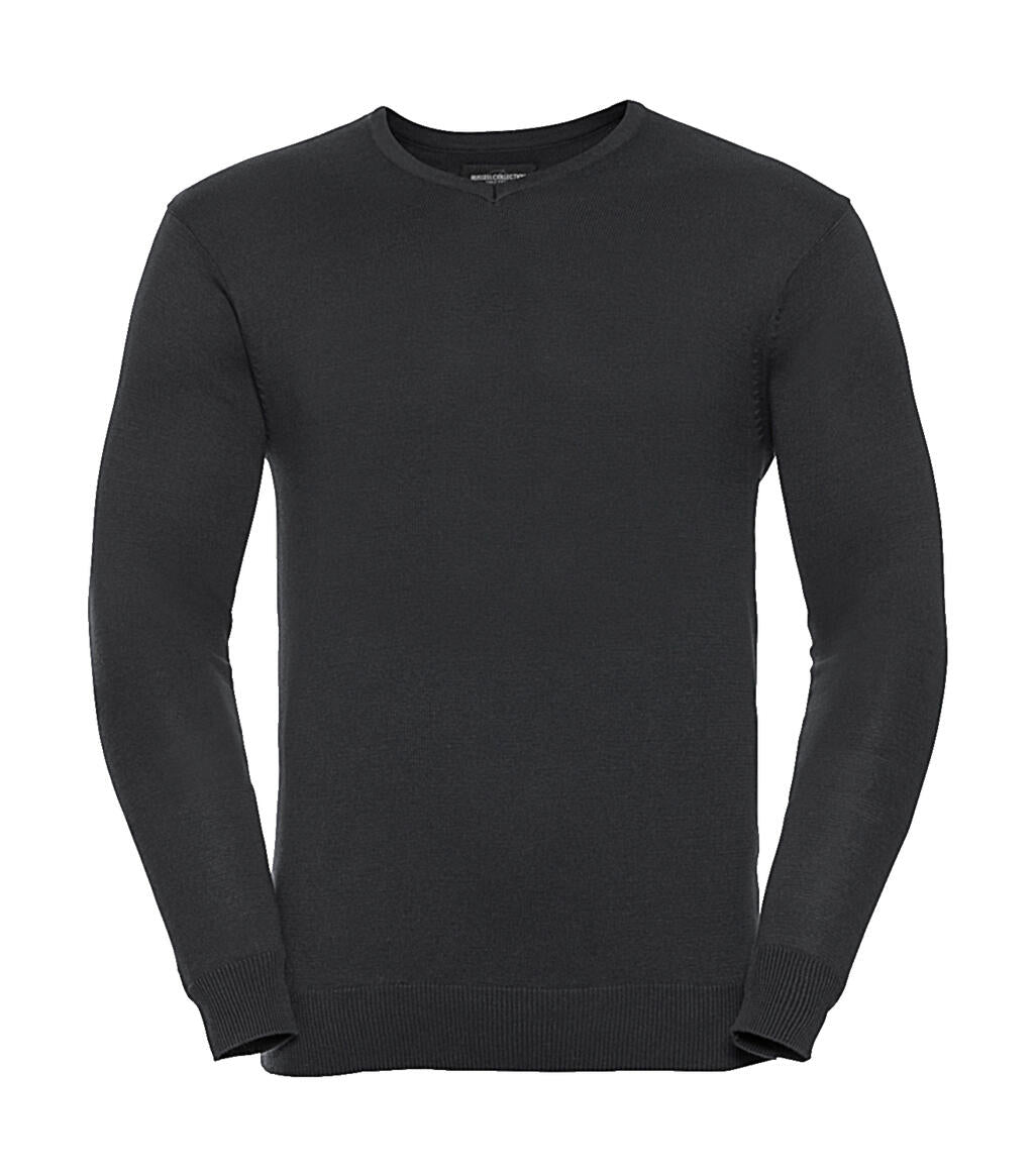 Men's V-Neck Knitted Pullover in Farbe Black