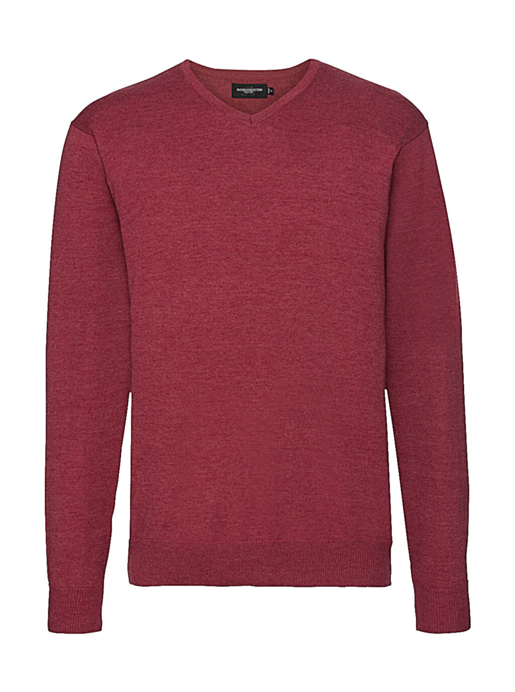 Men's V-Neck Knitted Pullover in Farbe Cranberry Marl