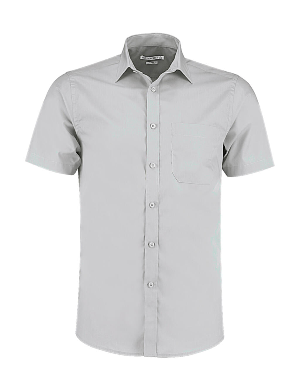 Tailored Fit Poplin Shirt SSL in Farbe Light Grey