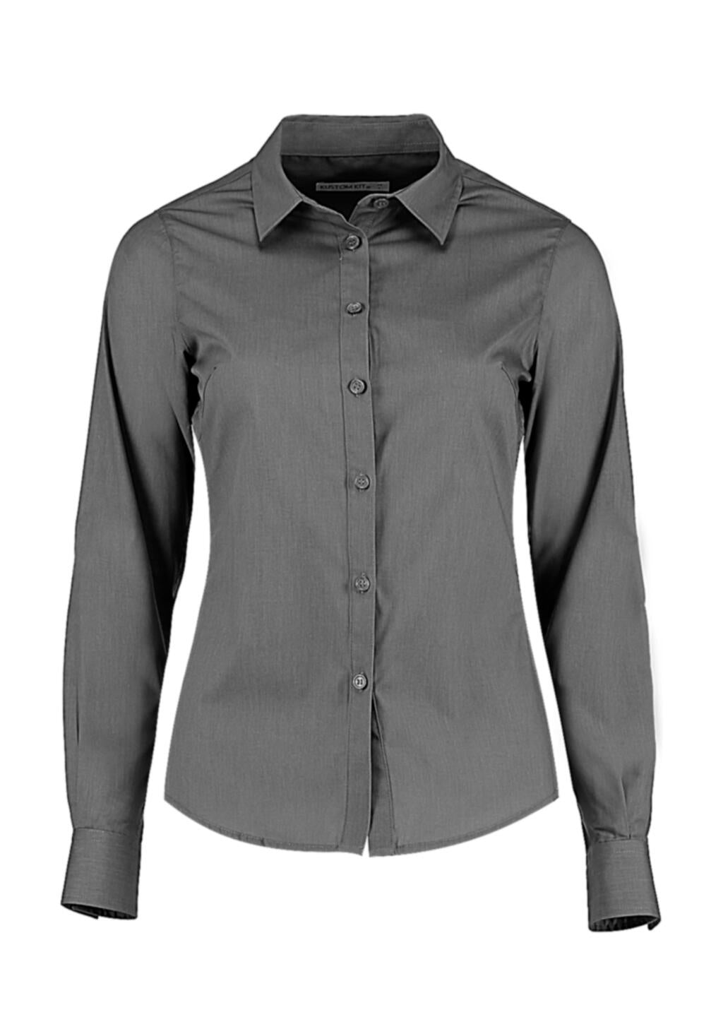 Women's Tailored Fit Poplin Shirt in Farbe Graphite