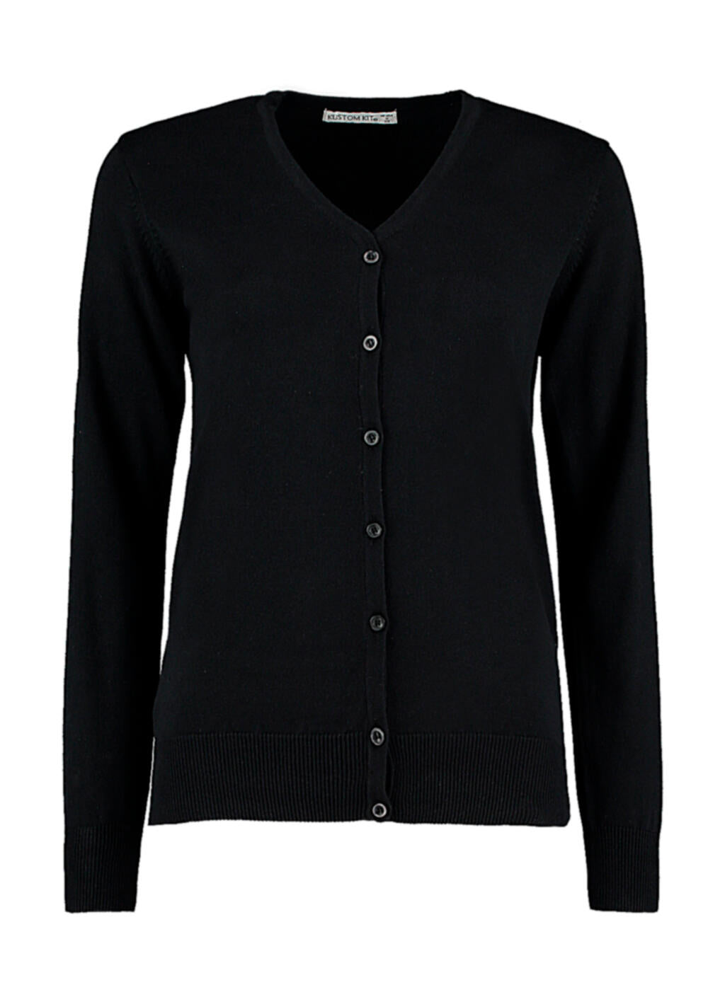 Women's Classic Fit Arundel V Neck Cardigan in Farbe Black