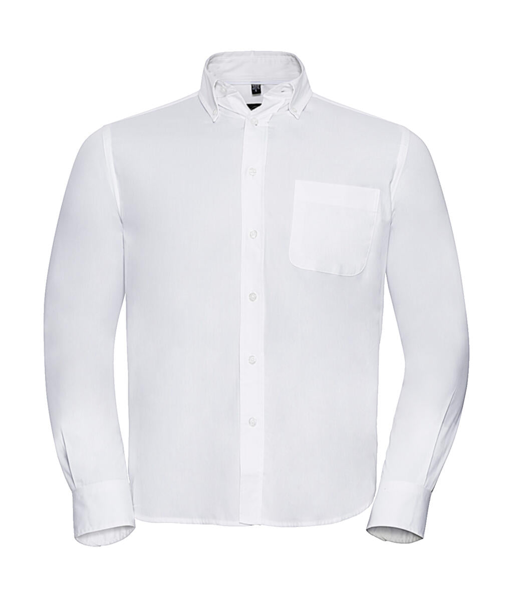 Long Sleeve Classic Twill Shirt in Farbe White