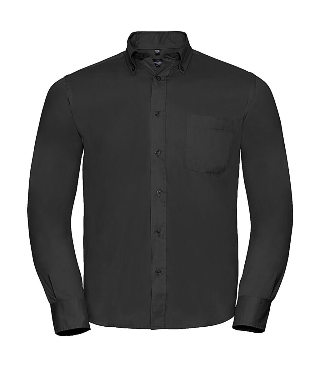 Long Sleeve Classic Twill Shirt in Farbe Black