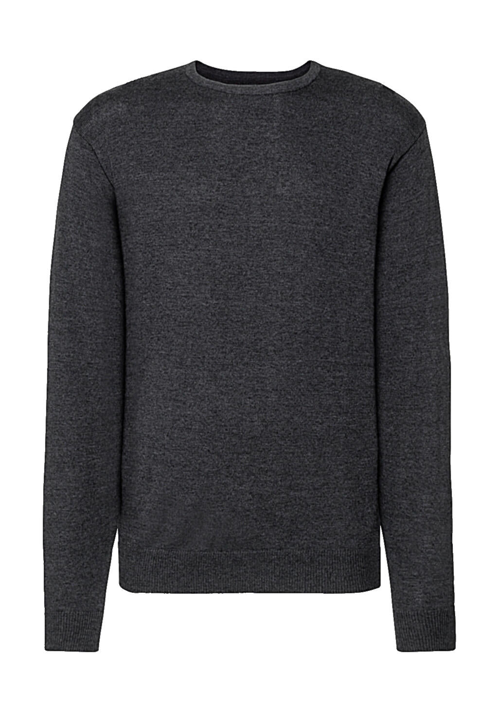 Men's Crew Neck Knitted Pullover in Farbe Charcoal Marl