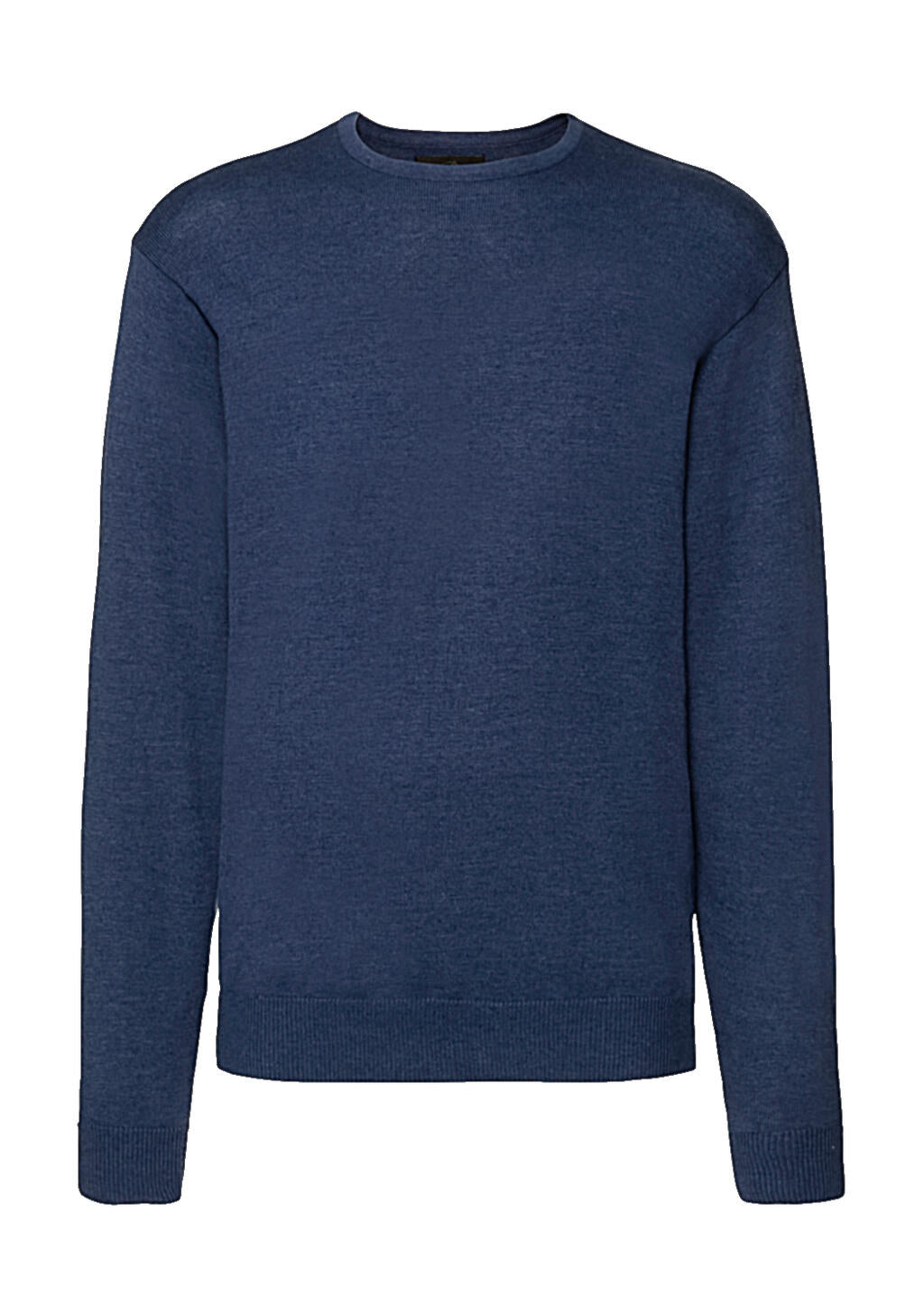 Men's Crew Neck Knitted Pullover in Farbe Denim Marl