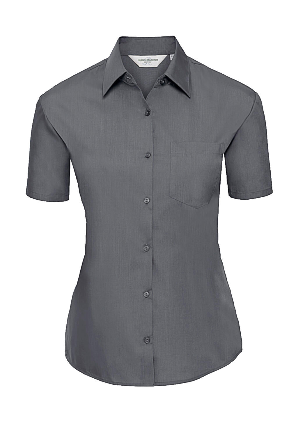 Ladies' Poplin Shirt in Farbe Convoy Grey