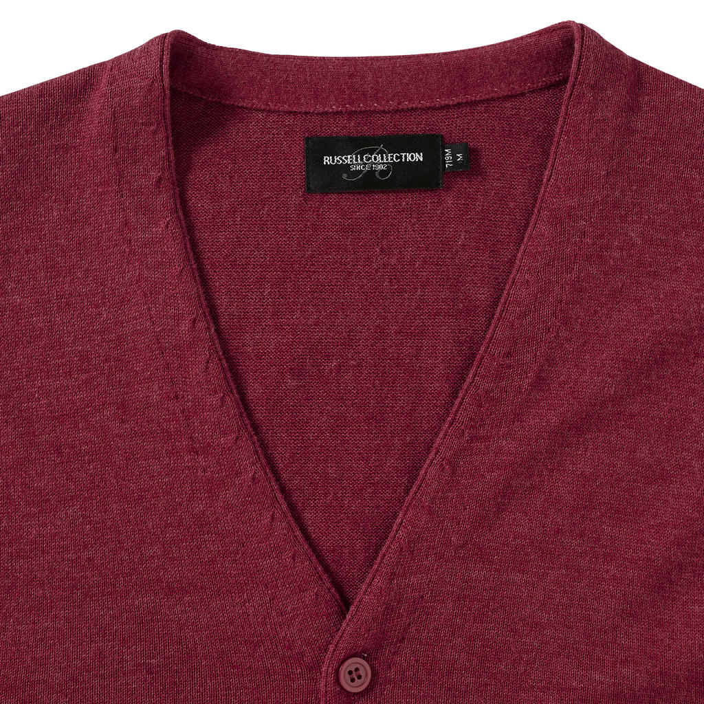 Men's V-Neck Sleeveless Knitted Cardigan in Farbe Black