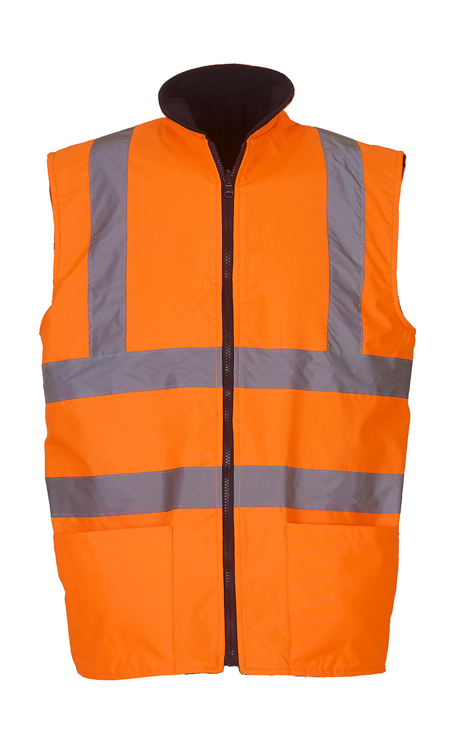 Fluo Fleece Reversible Bodywarmer in Farbe Fluo Orange
