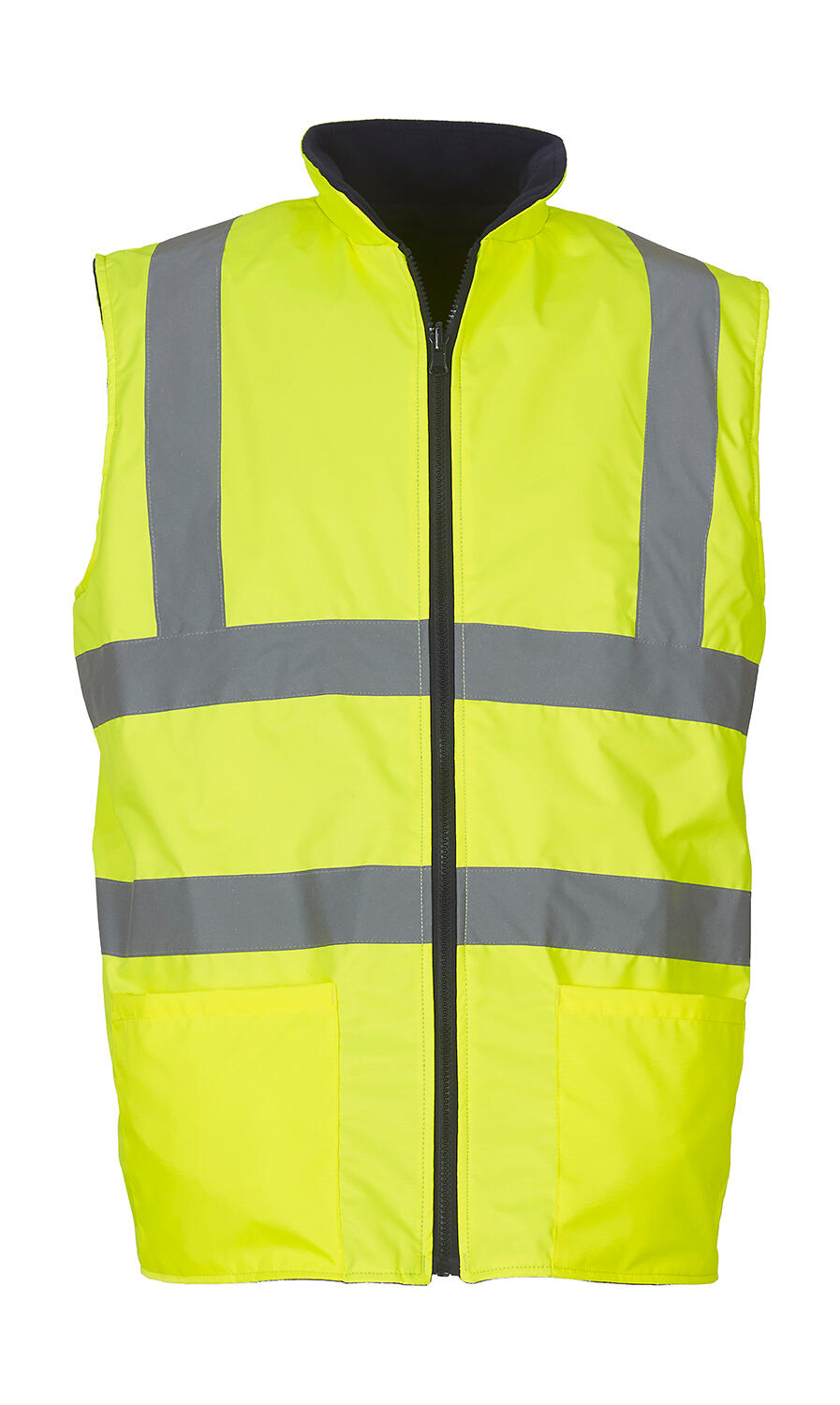 Fluo Fleece Reversible Bodywarmer in Farbe Fluo Yellow