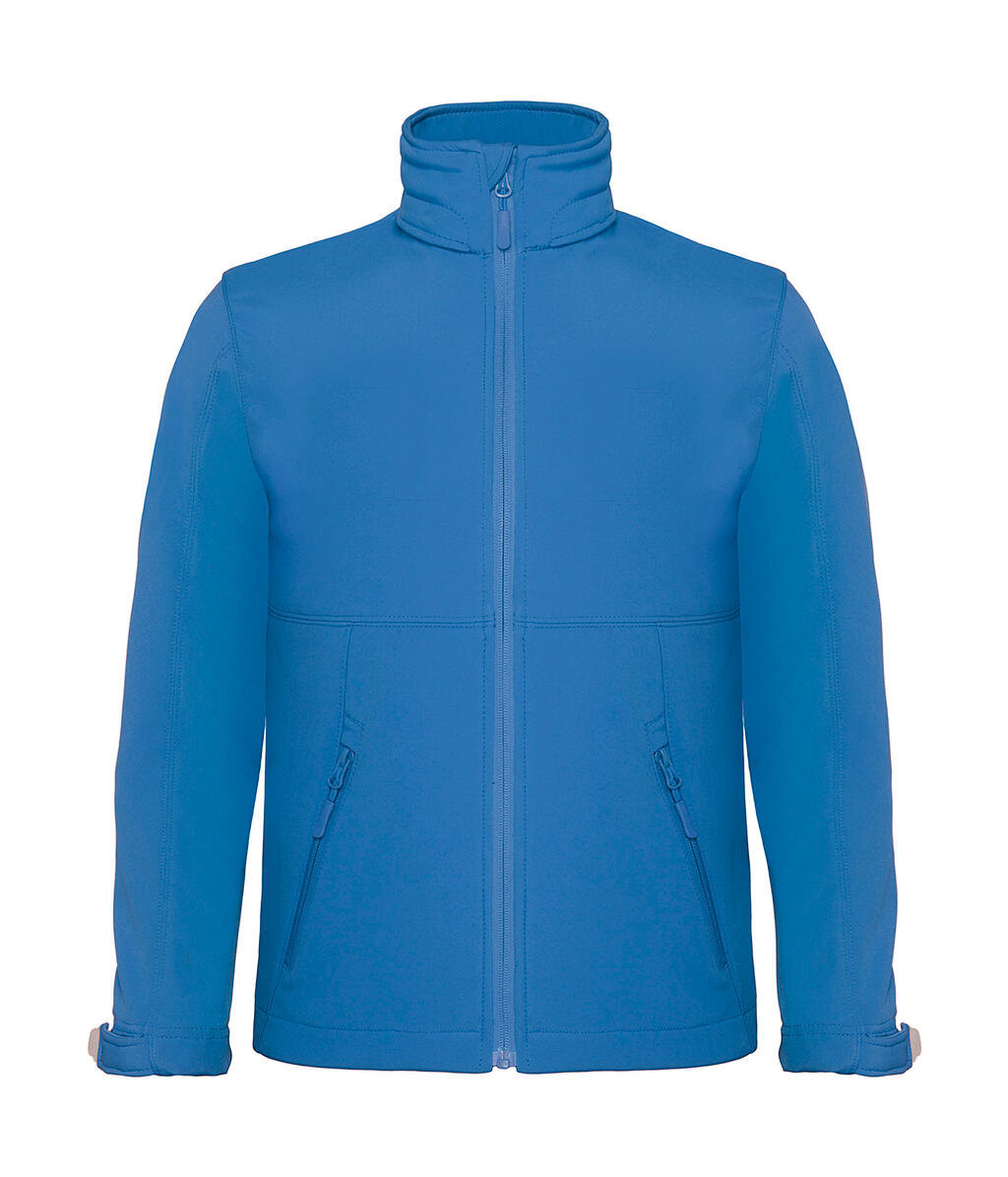 Hooded Softshell/kids in Farbe Azur Blue