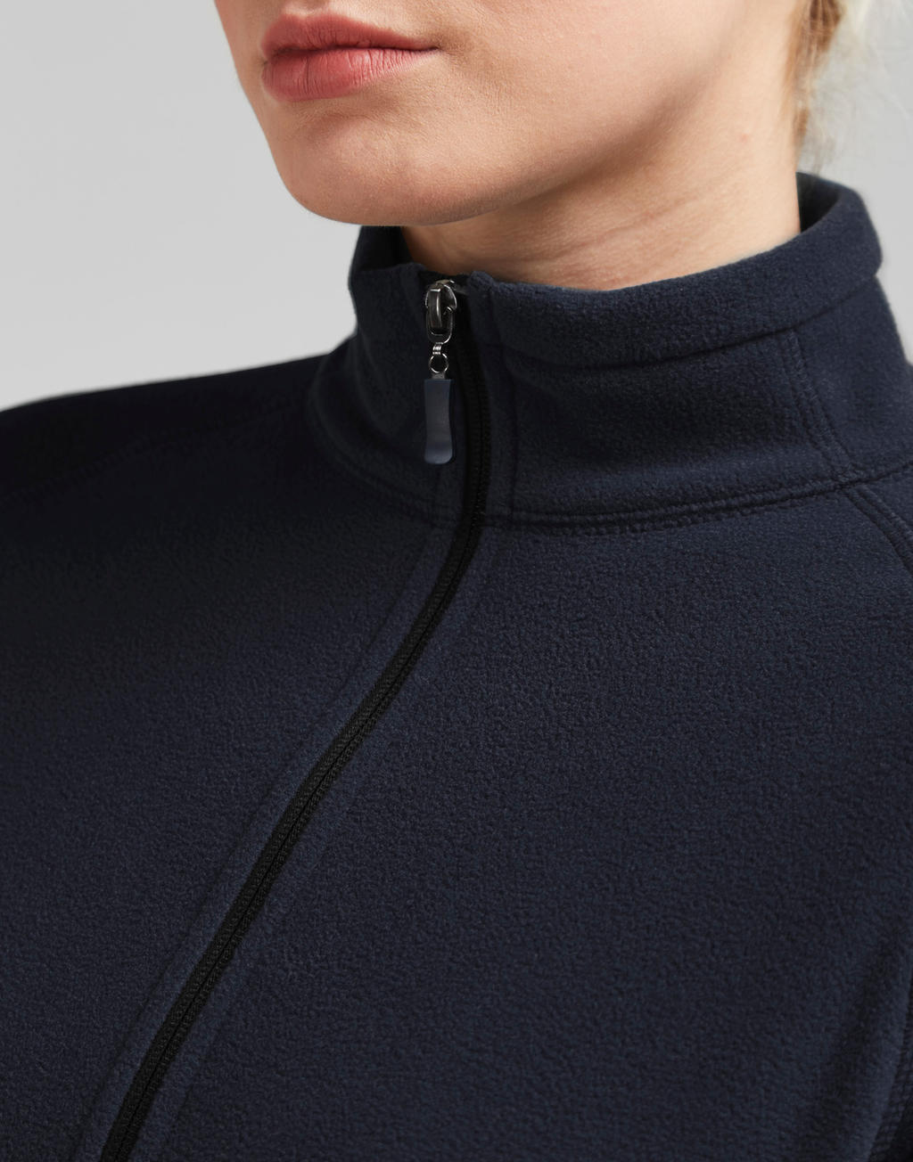 Ladies' Full Zip Microfleece in Farbe Dark Black