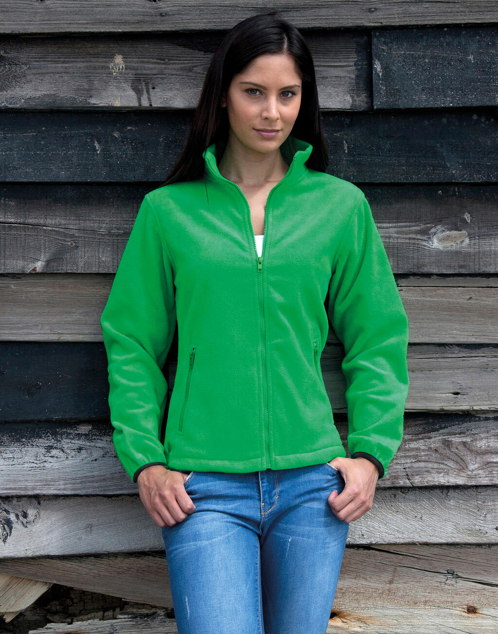 Womens Fashion Fit Outdoor Fleece in Farbe Black