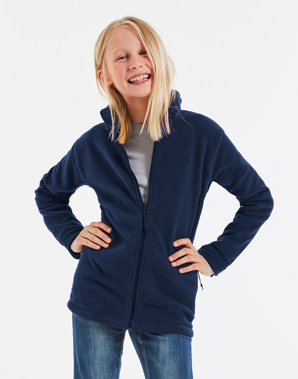 Kids' Full Zip Outdoor Fleece in Farbe Black