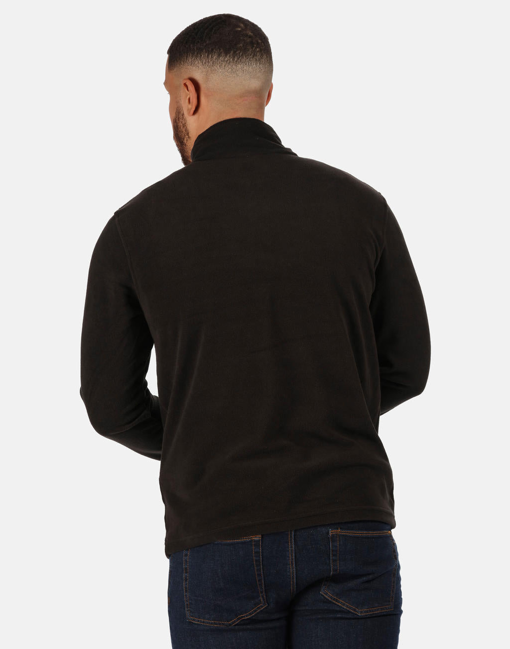 Micro Zip Neck Fleece in Farbe Black