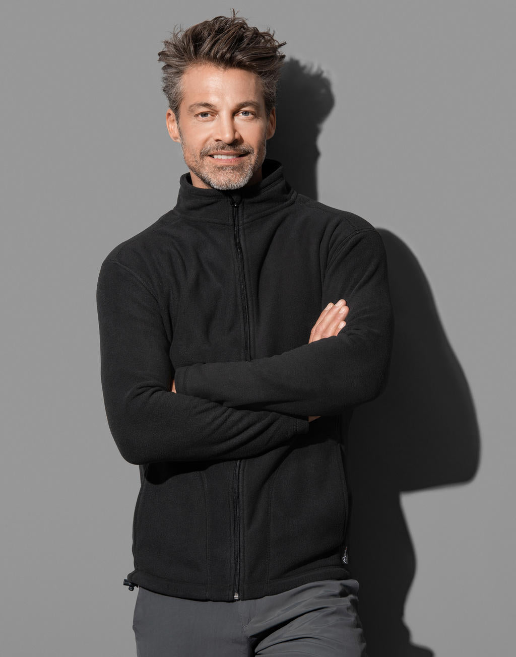 Fleece Jacket in Farbe Black Opal