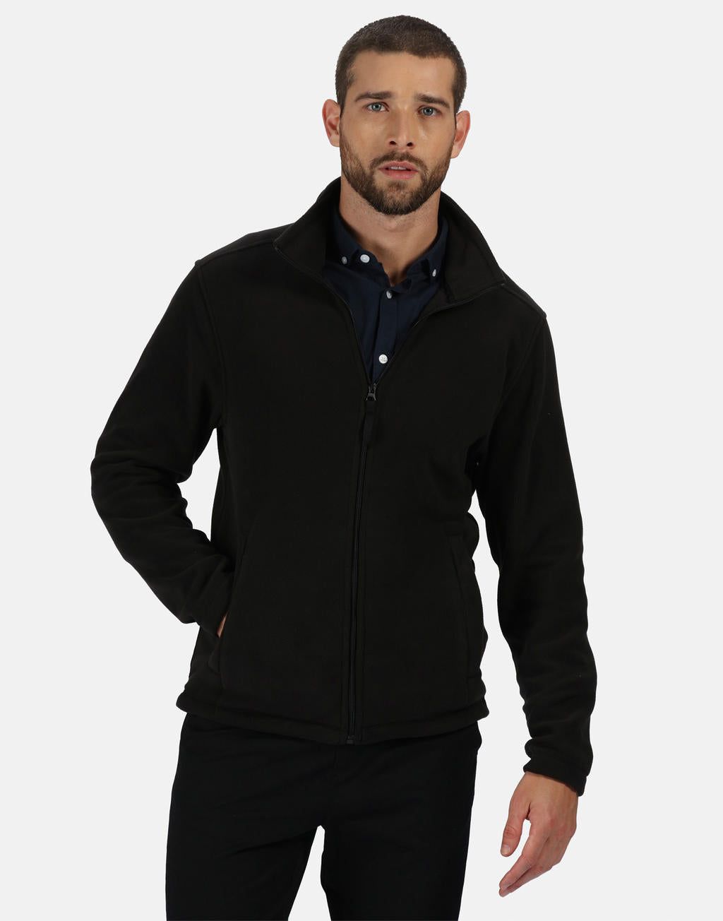 Micro Full Zip Fleece in Farbe Black
