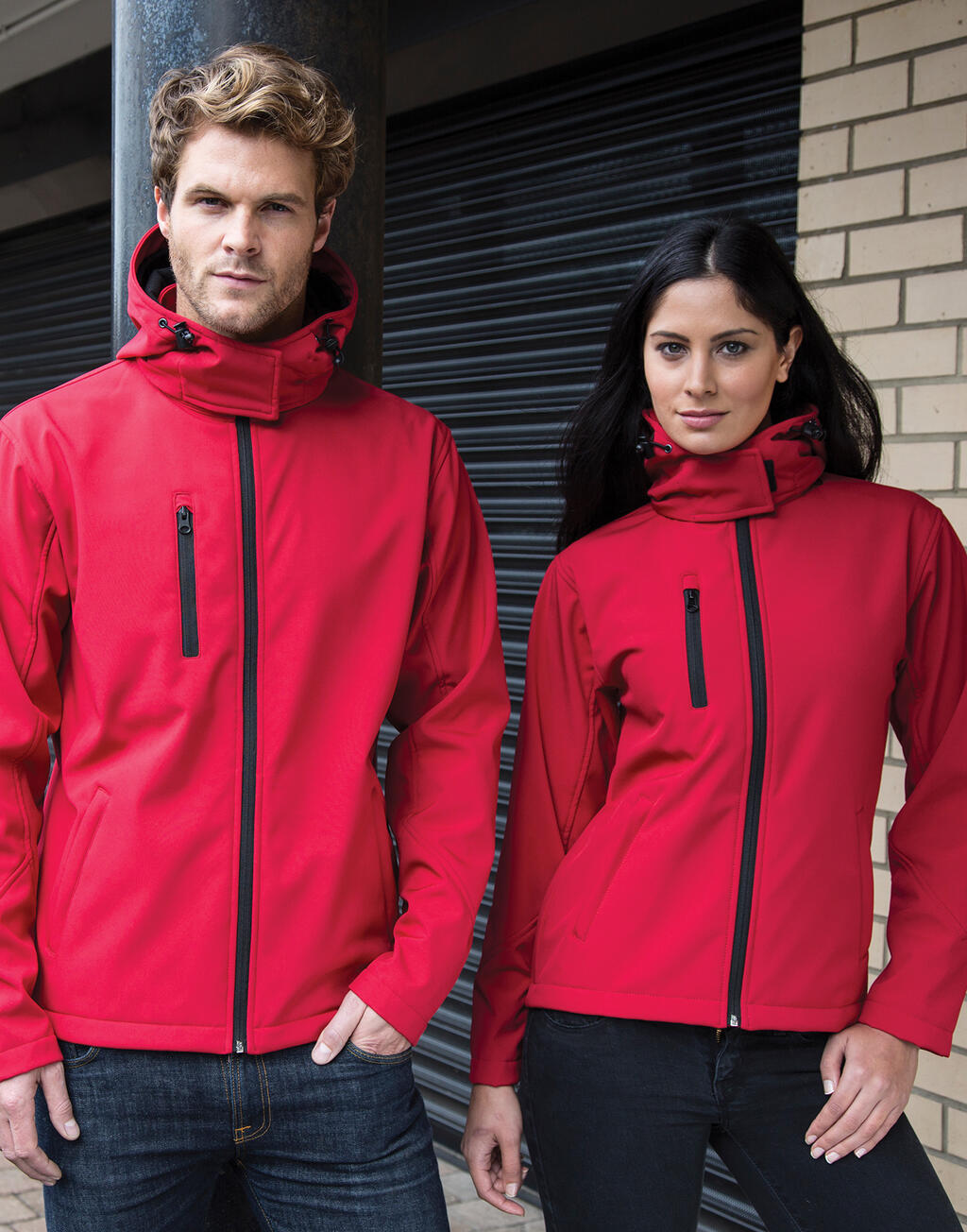 TX Performance Hooded Softshell Jacket in Farbe Black/Grey