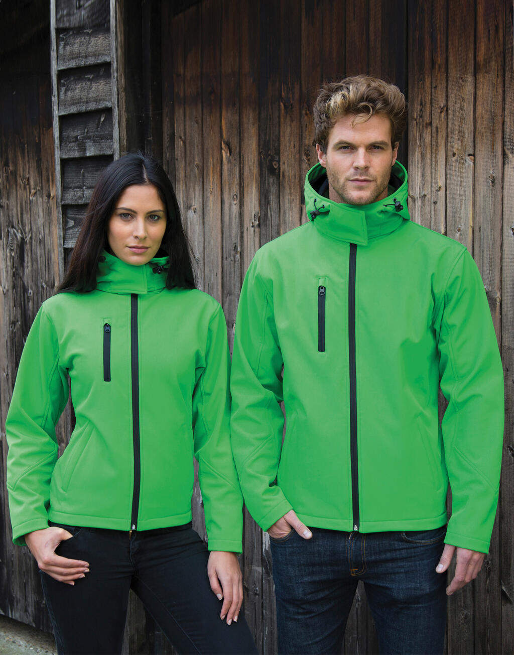 TX Performance Hooded Softshell Jacket in Farbe Black/Grey