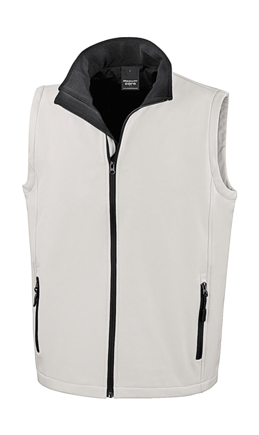 Men's Printable Softshell Bodywarmer in Farbe White/Black