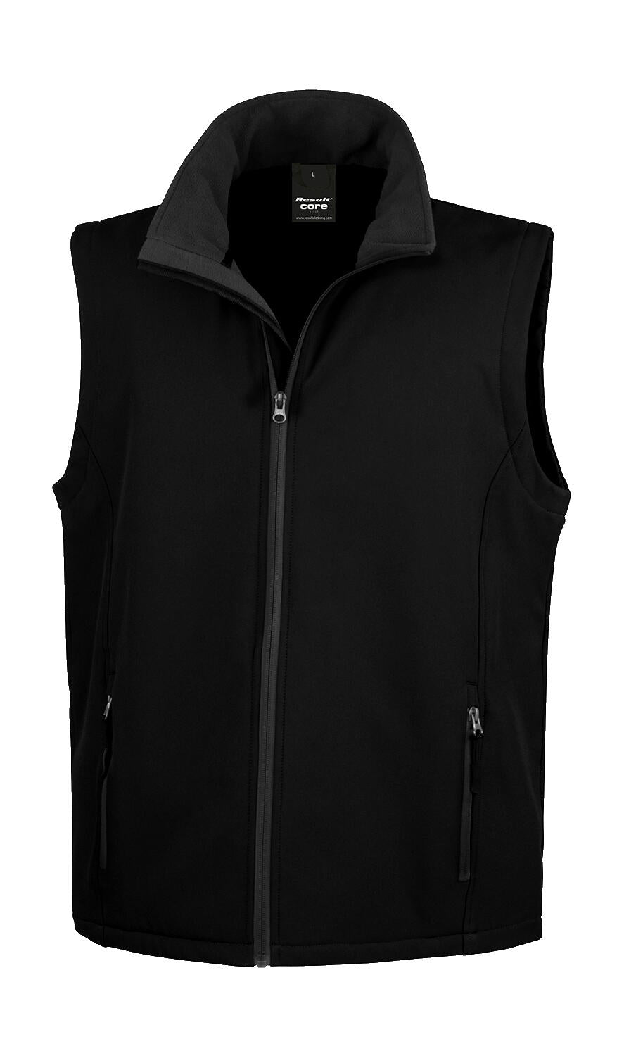 Men's Printable Softshell Bodywarmer in Farbe Black/Black