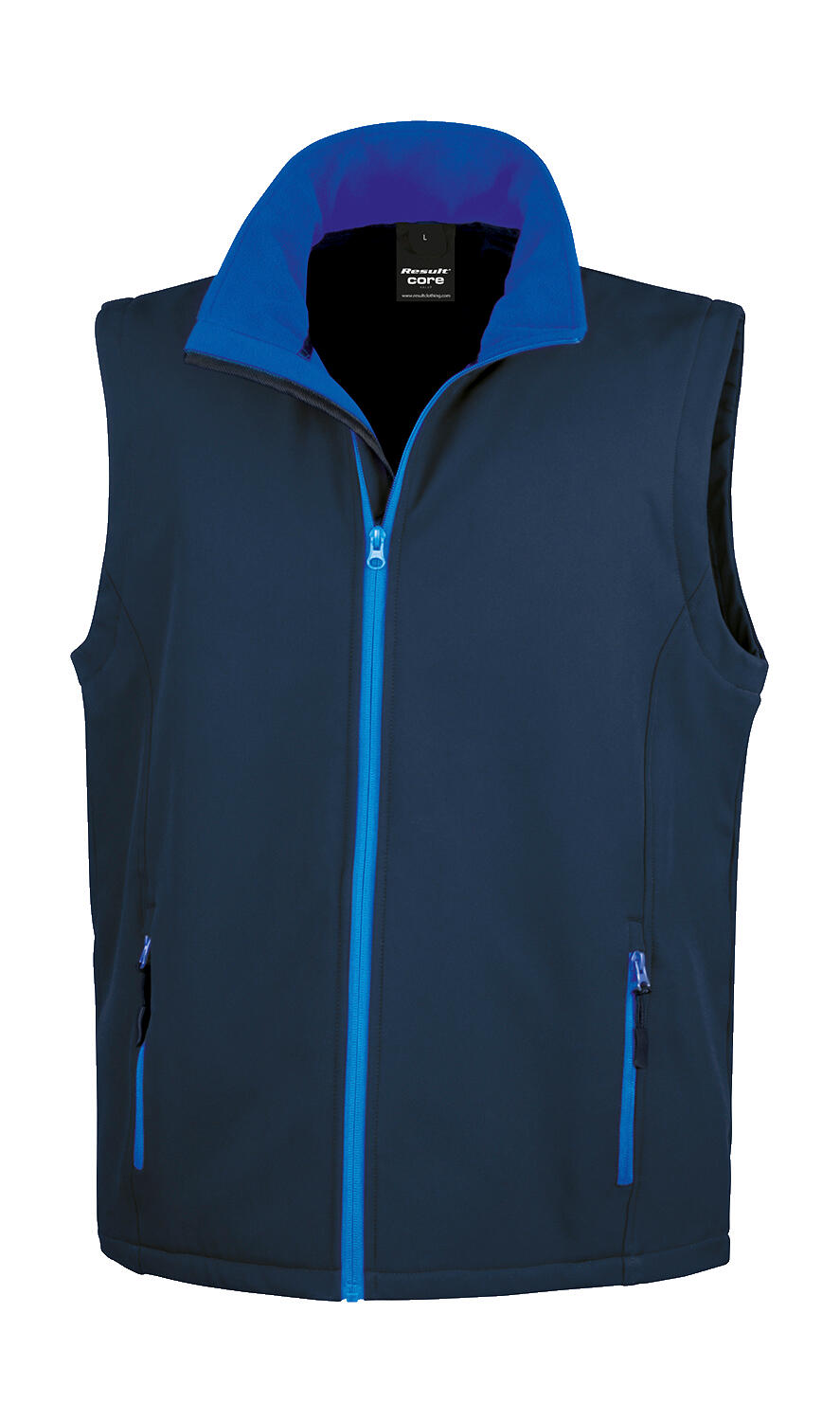 Men's Printable Softshell Bodywarmer in Farbe Navy/Royal