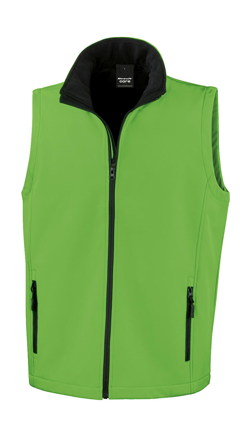 Men's Printable Softshell Bodywarmer in Farbe Vivid Green/Black