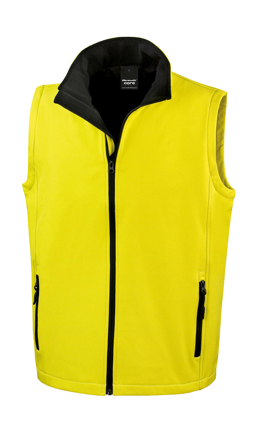 Men's Printable Softshell Bodywarmer in Farbe Yellow/Black