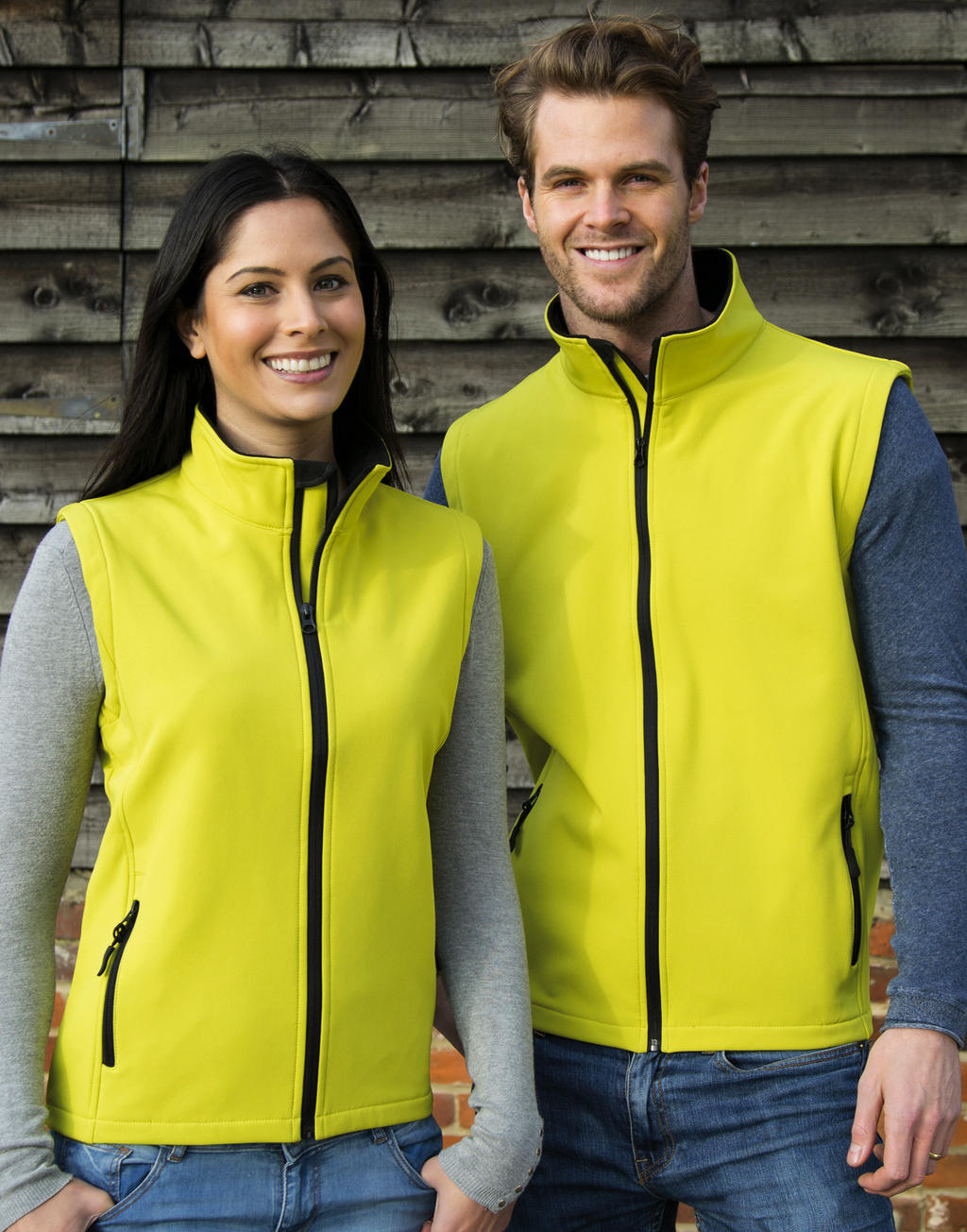 Men's Printable Softshell Bodywarmer in Farbe White/Black
