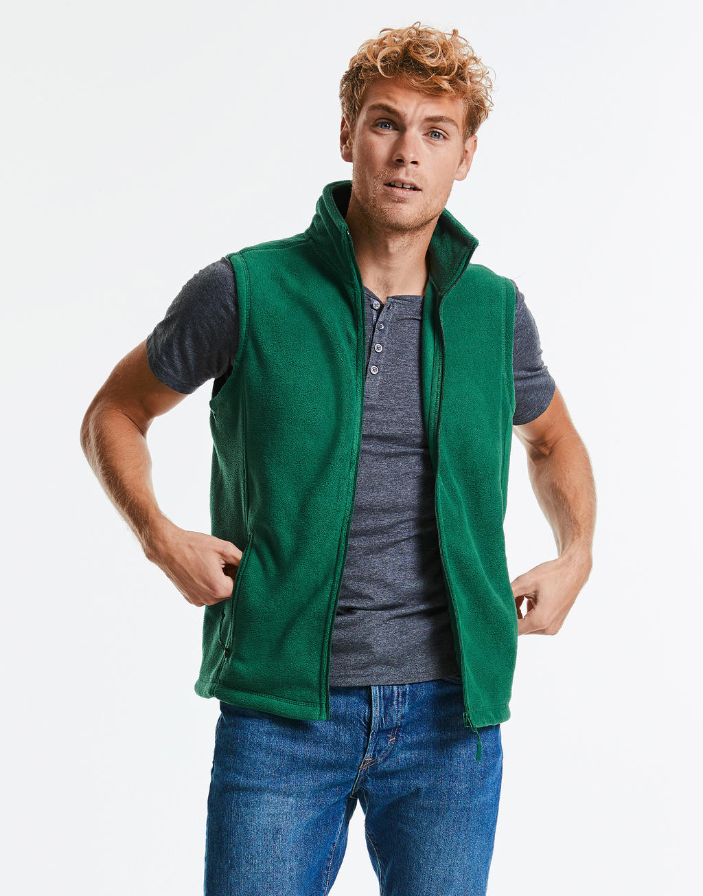 Men's Gilet Outdoor Fleece in Farbe Black