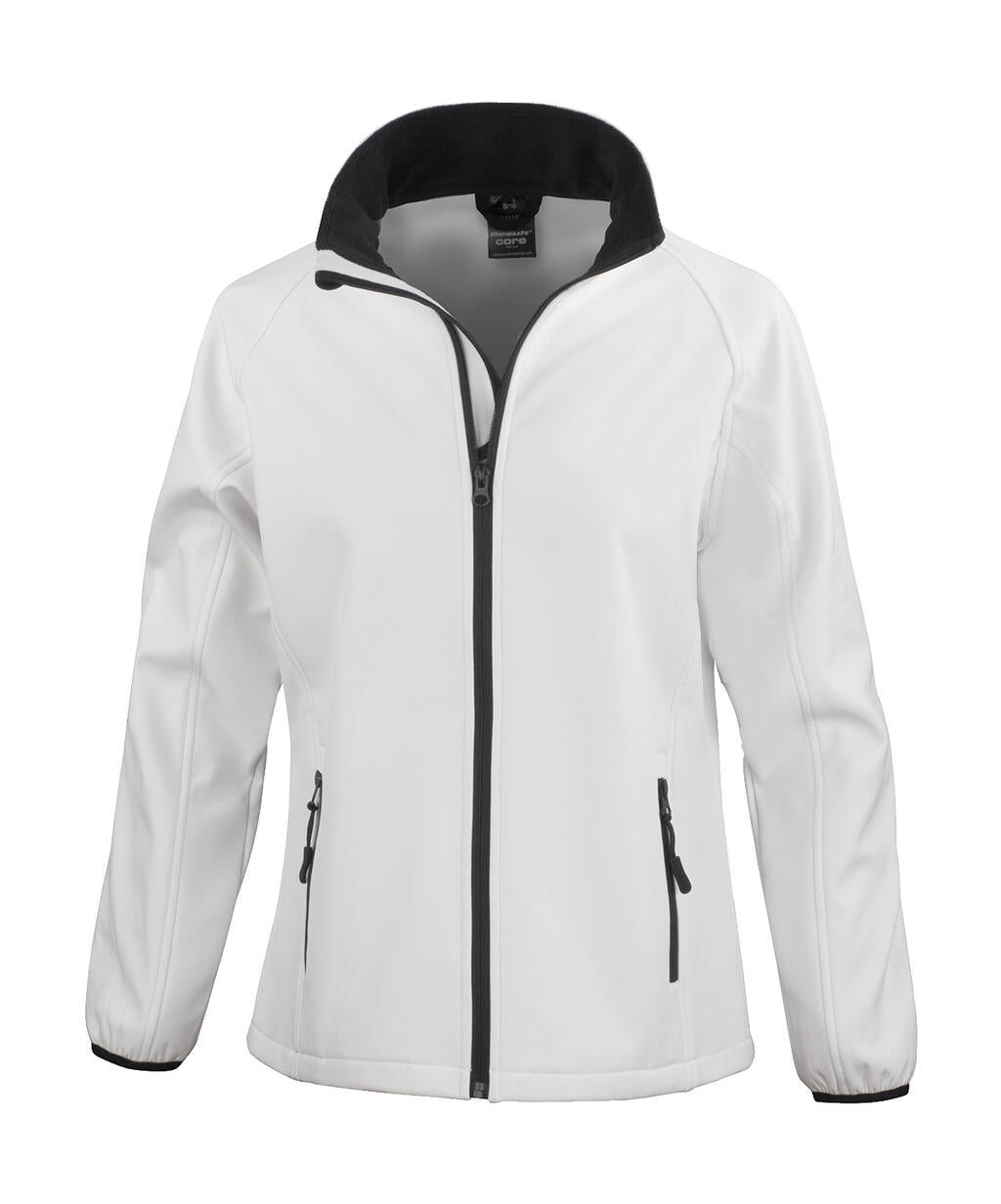 Ladies' Printable Softshell Jacket in Farbe White/Black