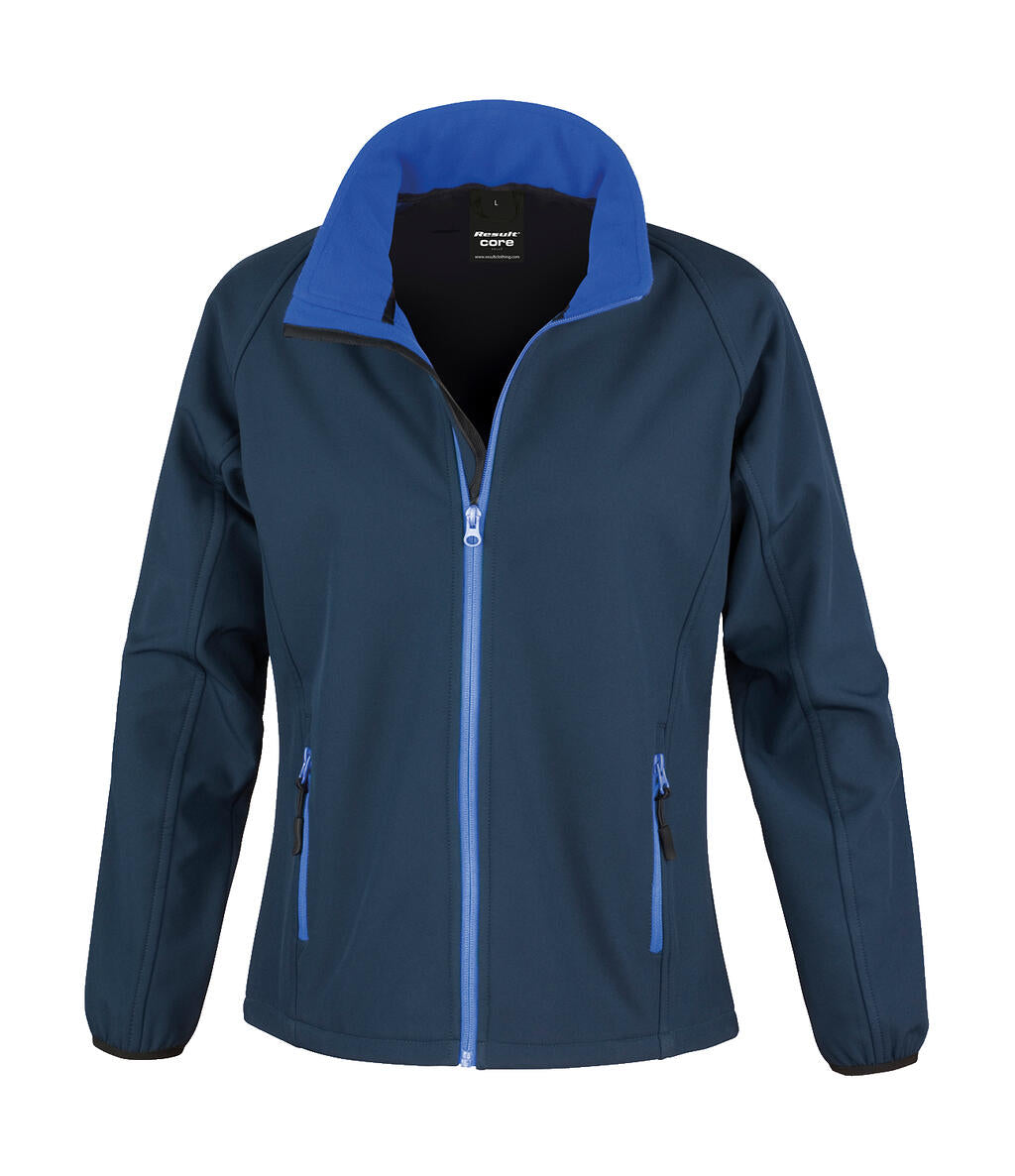 Ladies' Printable Softshell Jacket in Farbe Navy/Royal