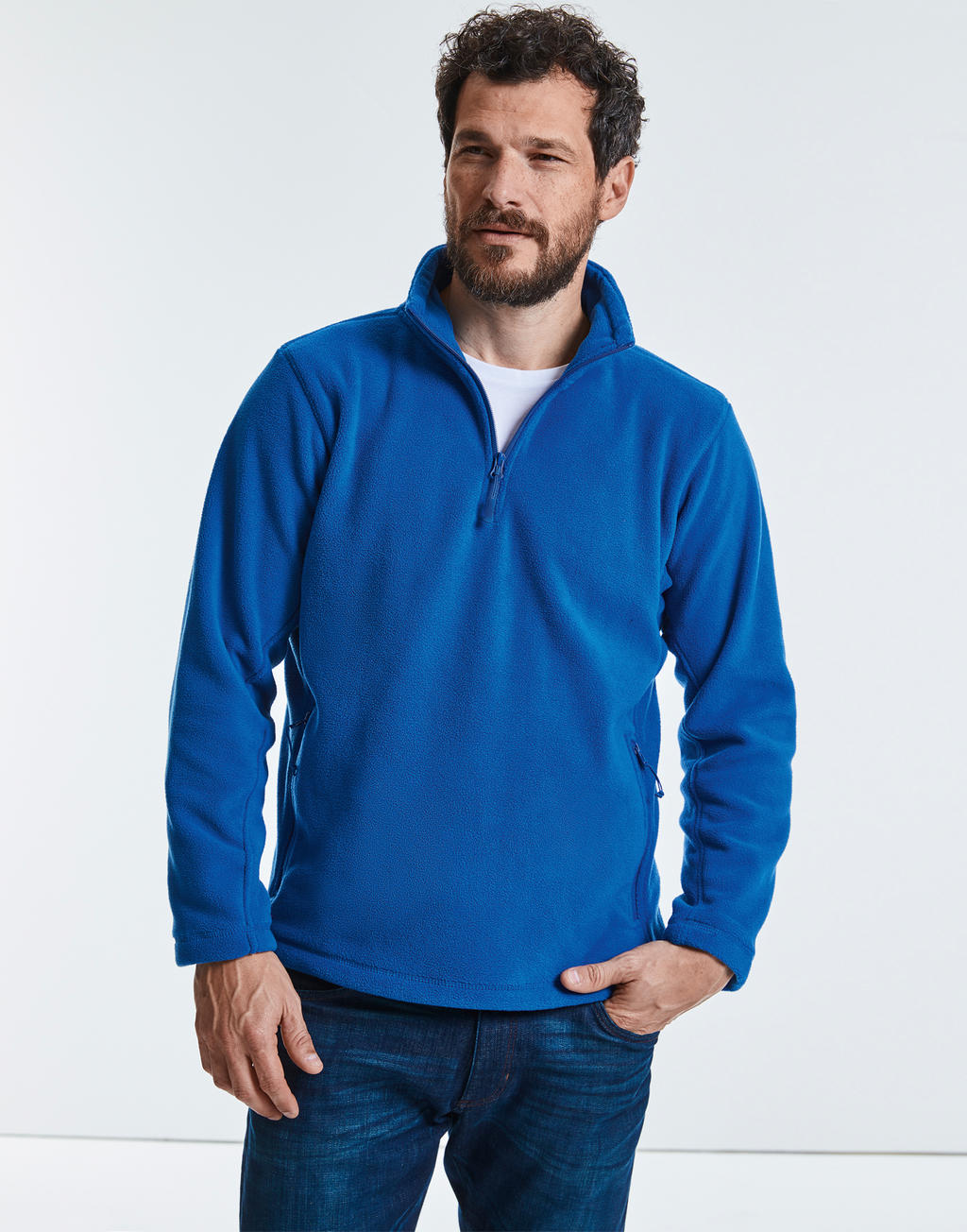Quarter Zip Outdoor Fleece in Farbe Black