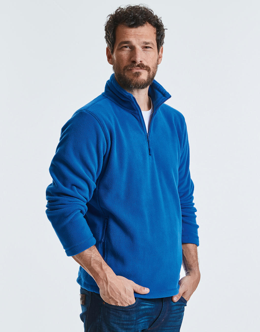 Quarter Zip Outdoor Fleece in Farbe Black