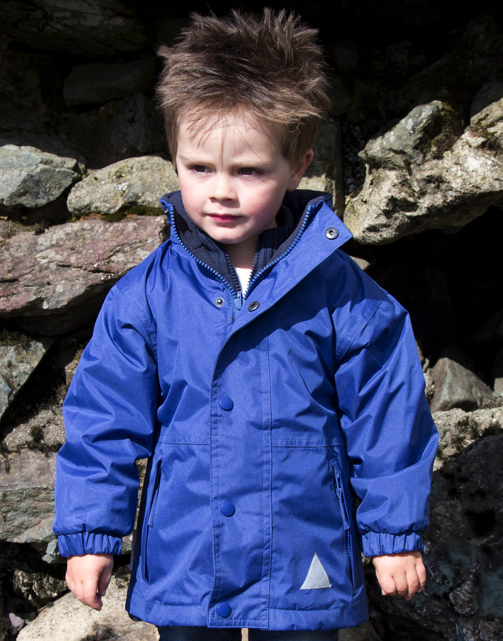 Junior Reversible Stormproof Jacket in Farbe Black/Grey