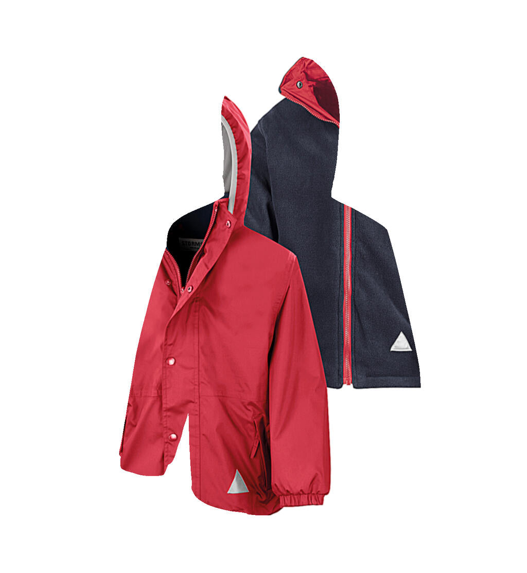 Junior Reversible Stormproof Jacket in Farbe Red/Navy