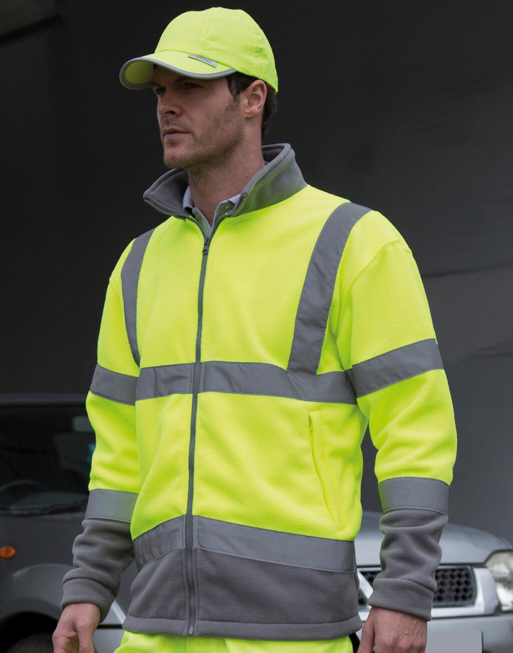 Safety Microfleece in Farbe Fluo Orange/Grey